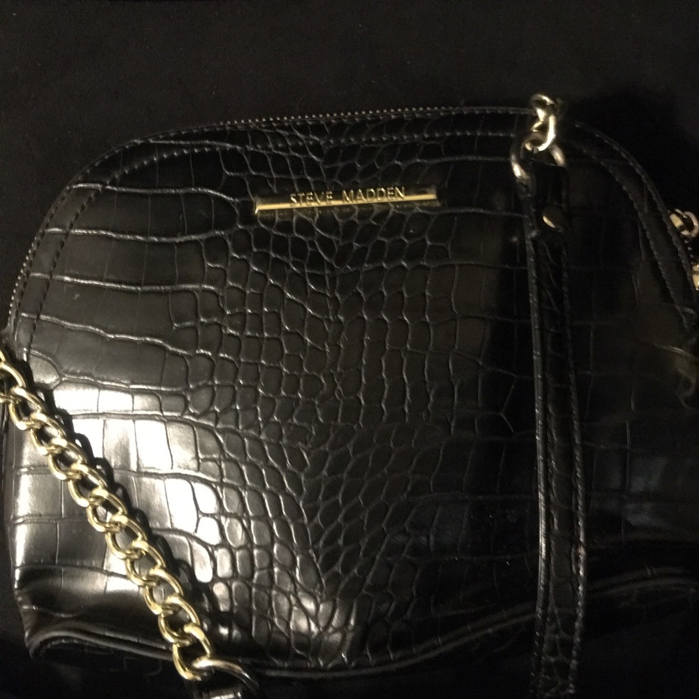 Steve Madden Black Croc Crossbody